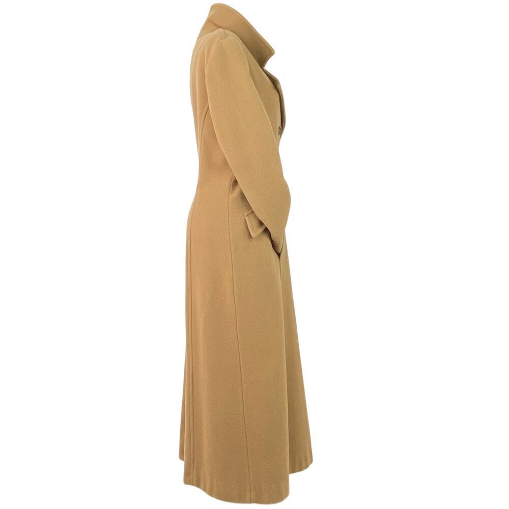 Vintage International Scene Camel Wool Long Double Breasted Maxi Coat Large - Picture 6 of 14